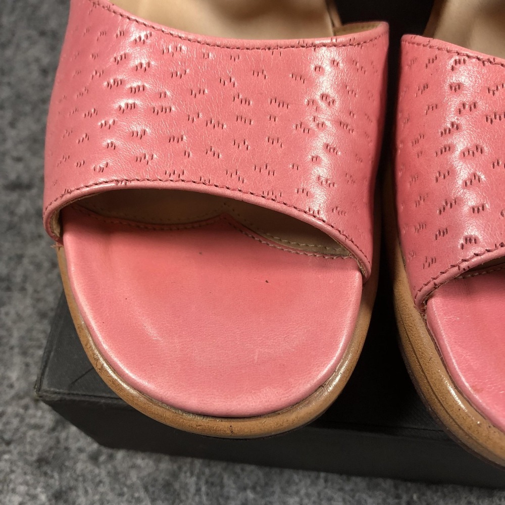 Dansko Sandals Womens 6.5 Pink Leather Slide Wedge Buckle Comfort Casual Shoes - Picture 5 of 16